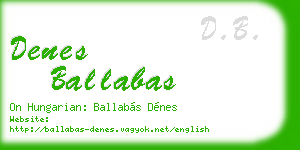 denes ballabas business card